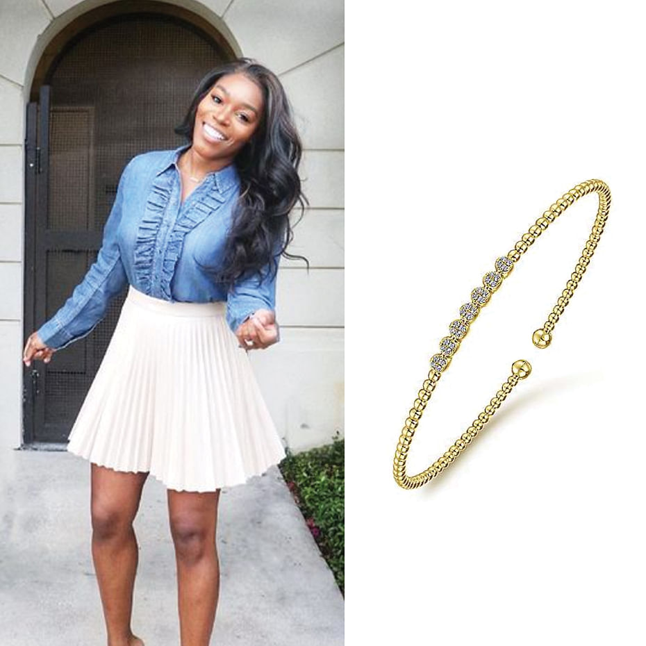 March 2021 Amanda M sharing her Gabriel & Co.’s rose gold bracelet on Instagram