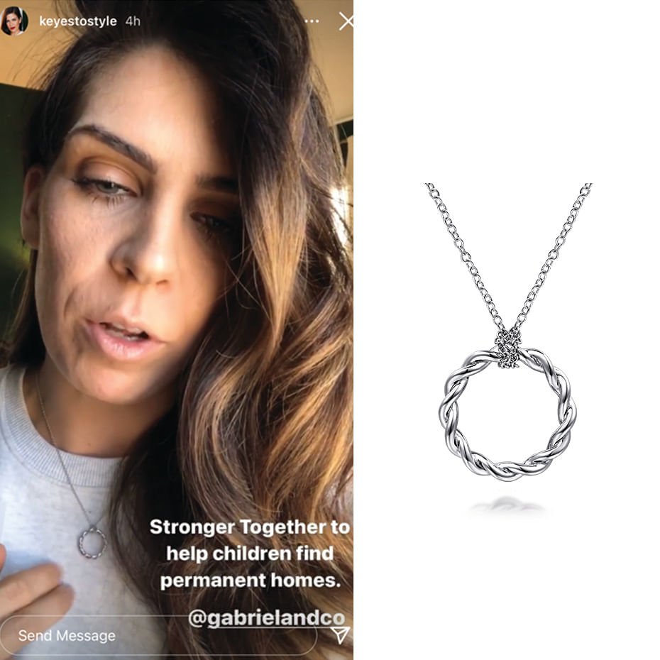 March 2021 Influencer Lauren Keyes wearing Gabriel & Co’s Stronger Together Necklace on her IG stories over the weekend!