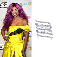 January 2020 Actress Laverne Cox wearing Gabriel & Co while attending the L’Oreal Matrix Destination 2020 Opening Night!