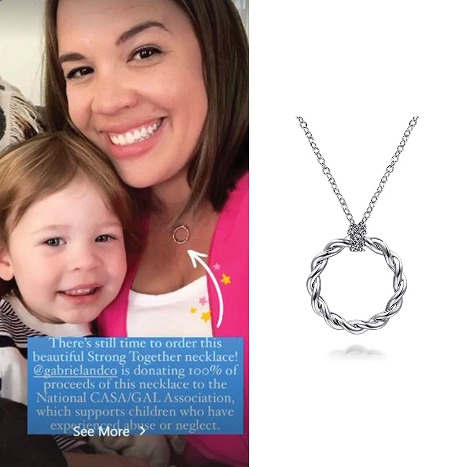 March 2021 Siobhan Alvarez sharing her Stronger Together necklace on Instagram