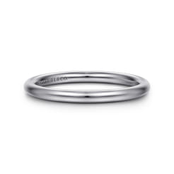 1.8MM 14K White Gold Plain Wedding Band