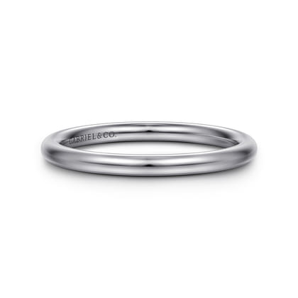 1.8MM 14K White Gold Plain Wedding Band