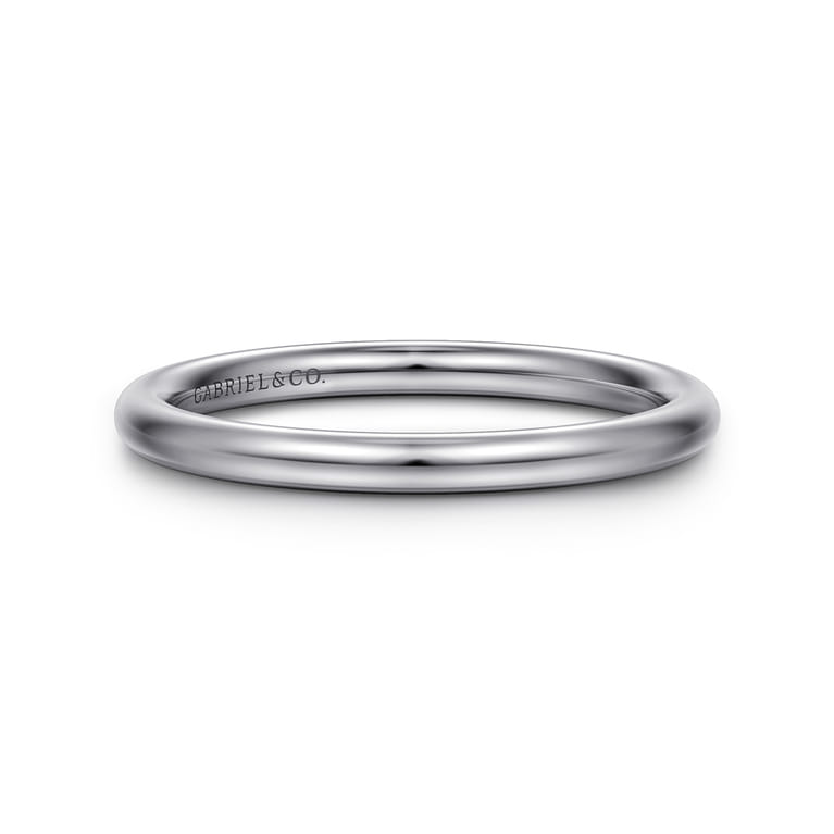 Straight Wedding Ring in 14k White Gold with   at Gabriel & Co. - Shot 1