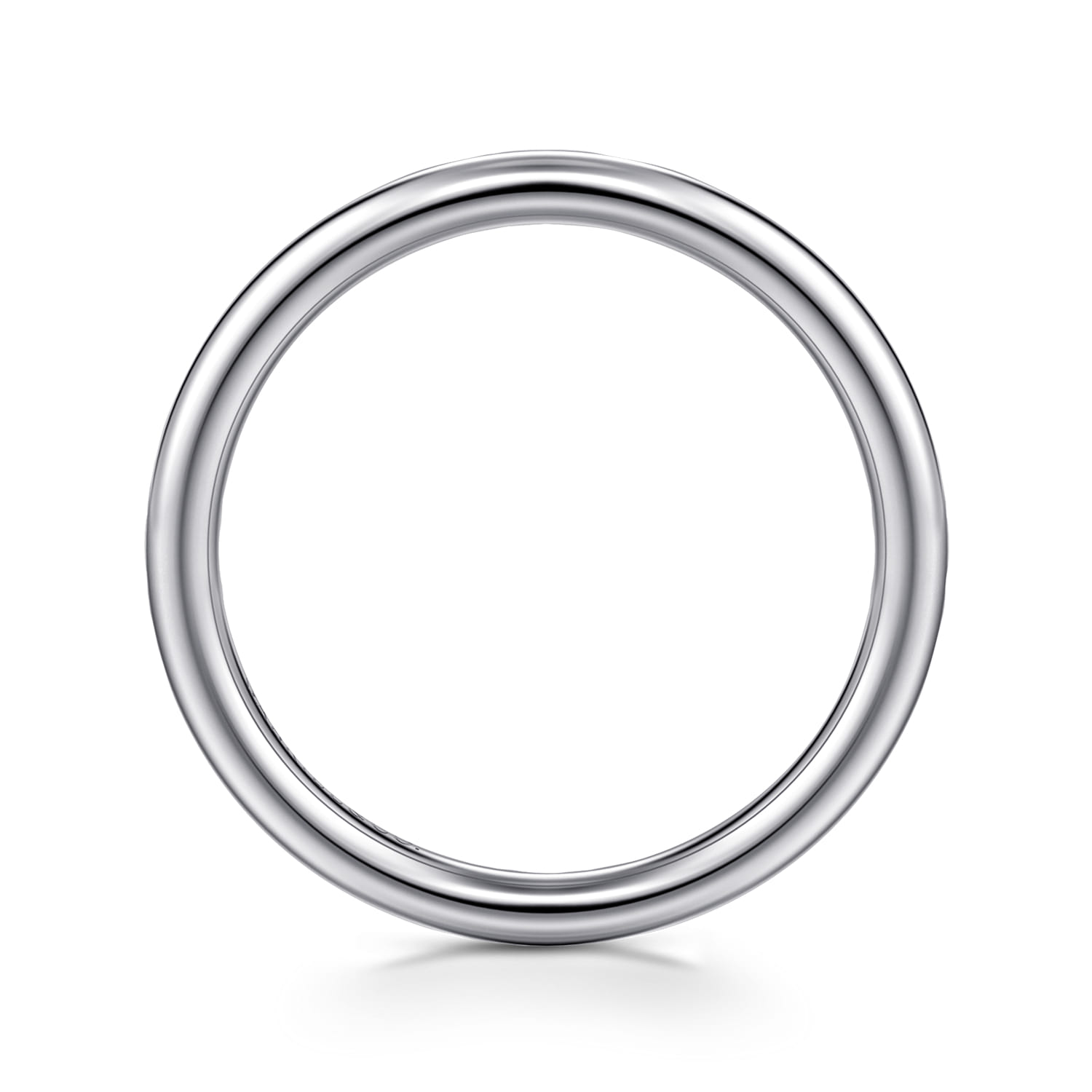 Straight Wedding Ring in 14k White Gold with   at Gabriel & Co. - Shot 2