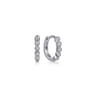10mm 14K White Gold Diamond Bezel Setting Huggie Earrings - 0.06 ct