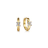 10mm 14K Yellow Gold Diamond Cluster Huggie Earrings - 0.08 ct