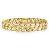 10mm 14K Yellow Gold Men's Hollow Herringbone Chain Bracelet