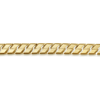 10mm 14K Yellow Gold Men's Hollow Herringbone Chain Bracelet