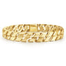 10mm 14K Yellow Gold Men's Hollow Herringbone Chain Bracelet