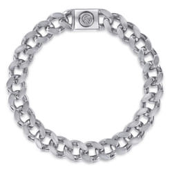 10mm 925 Sterling Silver Men's Hollow Cuban Link Chain Bracelet