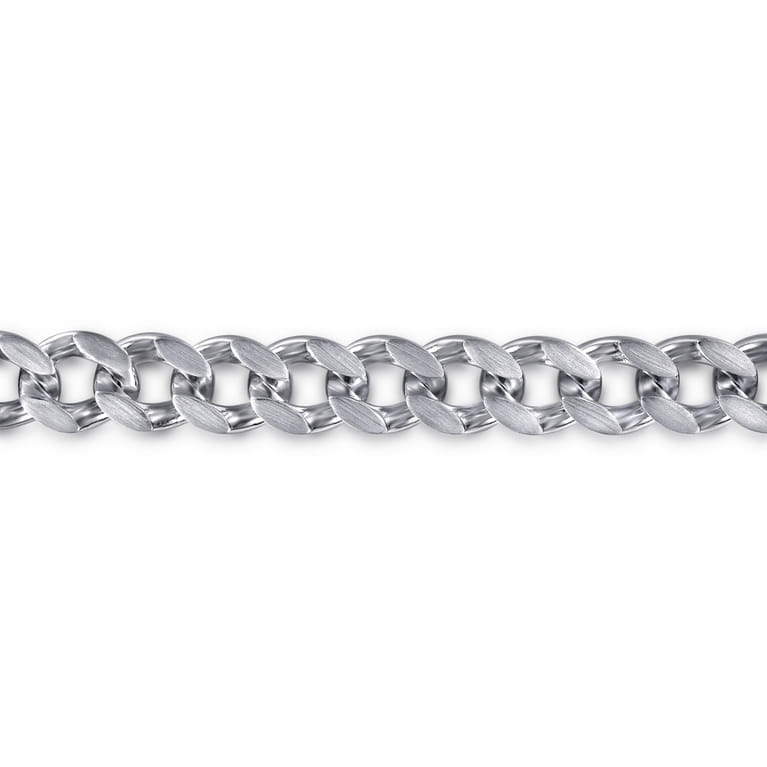 10mm 925 Sterling Silver Men's Hollow Cuban Link Chain Bracelet - Shot 2