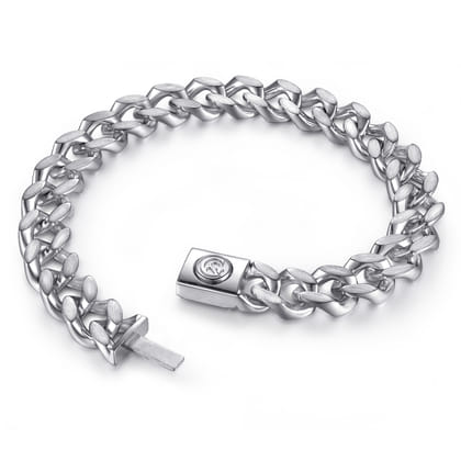 10mm 925 Sterling Silver Men's Hollow Cuban Link Chain Bracelet