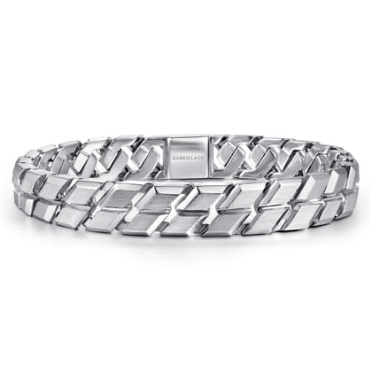 10mm 925 Sterling Silver Men's Hollow Herringbone Chain Bracelet