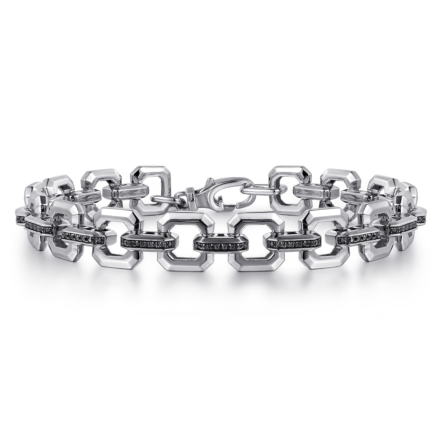 10mm 925 Sterling Silver Men's Hollow Link Chain Bracelet with