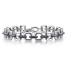 10mm 925 Sterling Silver Men's Hollow Link Chain Tennis Bracelet with Black Spinel Connectors