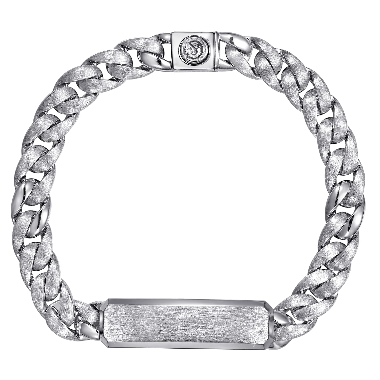 10mm 925 Sterling Silver Men's Solid Cuban Link Chain Bracelet - Shot 1