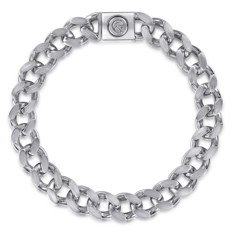 10mm 925 Sterling Silver Men's Solid Cuban Link Chain Bracelet - Shot 1