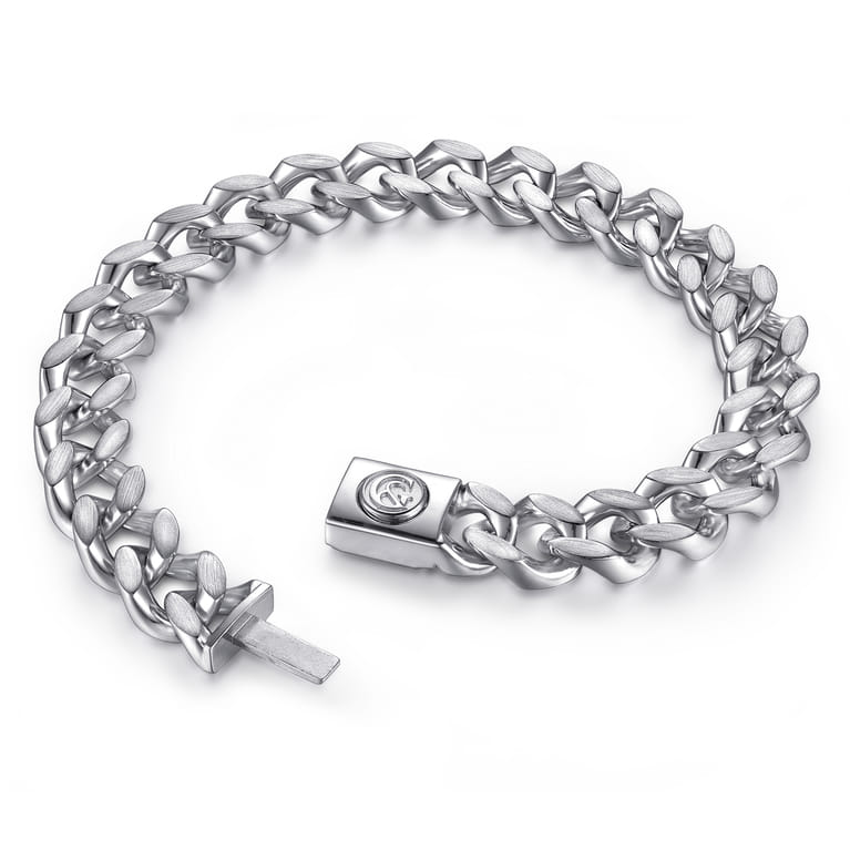 10mm 925 Sterling Silver Men's Solid Cuban Link Chain Bracelet - Shot 3