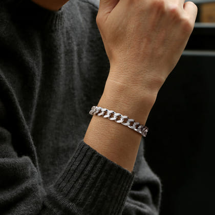 10mm 925 Sterling Silver Men's Solid Cuban Link Chain Bracelet