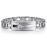 10mm 925 Sterling Silver Solid Herringbone Chain Men's Bracelet With Dagger ID