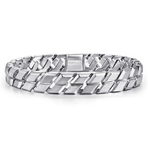 10mm 925 Sterling Silver Solid Herringbone Men's Bracelet