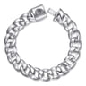 12mm Sterling Silver Flat Heavy Chain Bracelet