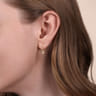 13mm 14K Yellow Gold Diamond Star Shape Huggie Drop Earrings - 0.02 ct