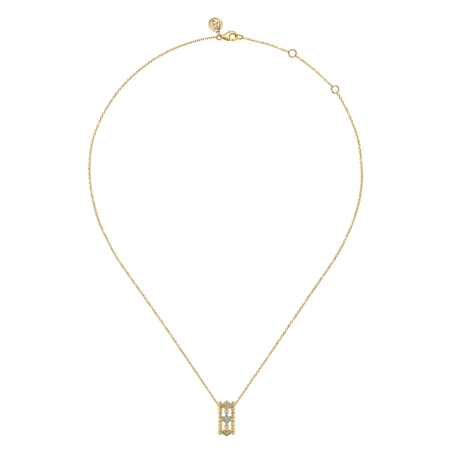 14K Clover Pendant Necklace - 0.02 ct - Shot 2