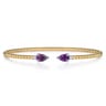 14K Mix of White and Yellow Gold AM - Amethyst Bangle - 0.09 ct