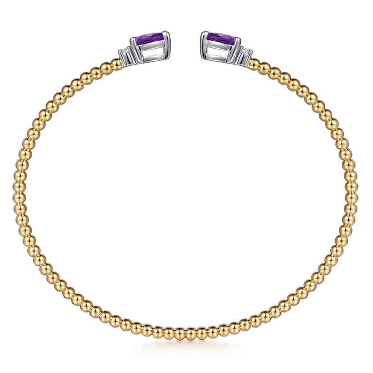 14K Mix of White and Yellow Gold AM - Amethyst Bangle - 0.09 ct - Shot 3