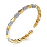 14K Mix of White and Yellow Gold Diamond Bangle - 0.57 ct