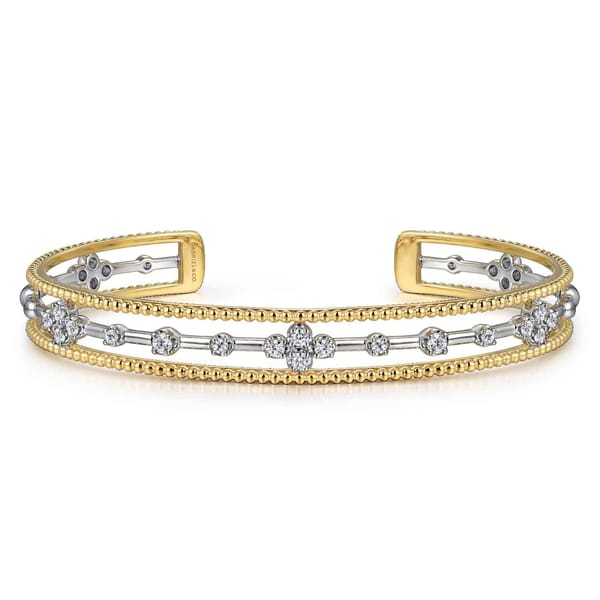 Two-Tone Gold Diamond Bangle