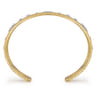 14K Mix of White and Yellow Gold Diamond Bangle - 0.4 ct