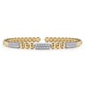 14K Mix of White and Yellow Gold Diamond Bangle - 0.5 ct