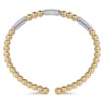 14K Mix of White and Yellow Gold Diamond Bangle - 0.5 ct