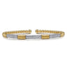 14K Mix of White and Yellow Gold Diamond Bangle - 0.5 ct