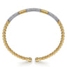 14K Mix of White and Yellow Gold Diamond Bangle - 0.5 ct