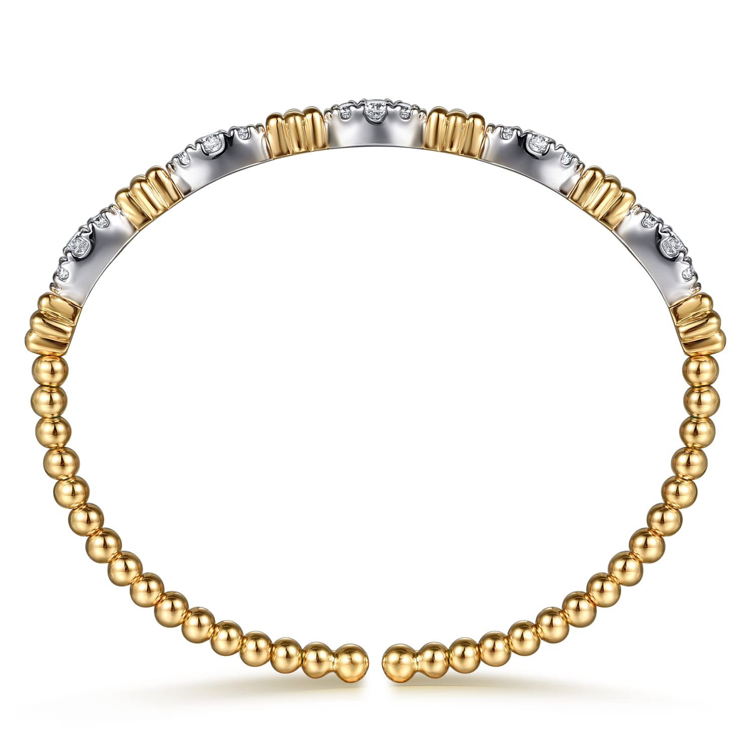 14K Mix of White and Yellow Gold Diamond Bangle - 0.75 ct - Shot 3