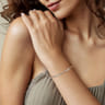14K Mix of White and Yellow Gold Diamond Bangle - 1.02 ct