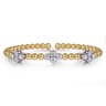 14K Mix of White and Yellow Gold Diamond Bangle - 1.08 ct