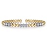 14K Mix of White and Yellow Gold Diamond Bangle - 1.02 ct