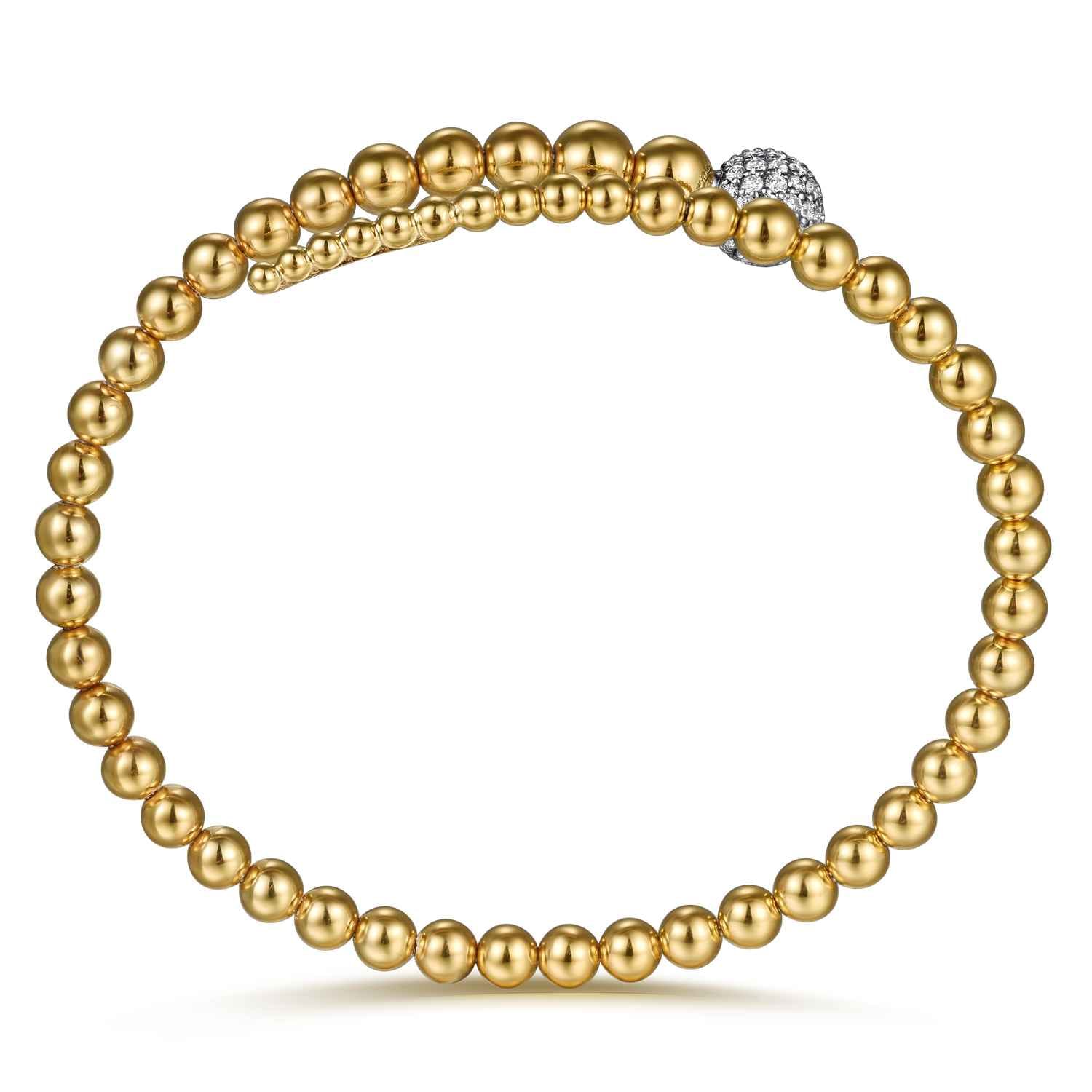 14K Mix of White and Yellow Gold Diamond Bangle - 0.63 ct - Shot 3