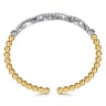 14K Mix of White and Yellow Gold Diamond Bangle - 1.02 ct