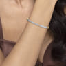 14K Mix of White and Yellow Gold Diamond Bangle - 1.02 ct