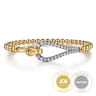 14K Mix of White and Yellow Gold Diamond Stirrup Bujukan Bangle - 1 ct
