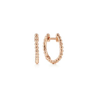 14K Pink Gold Bujukan Huggie Earrings