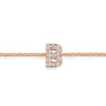 14K Pink Gold Diamond B Initial Chain Bracelet - 0.08 ct