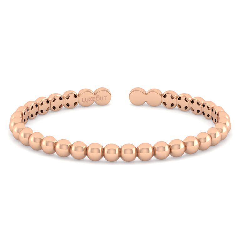 14K Pink Gold Diamond Bangle - Shot 1