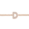 14K Pink Gold Diamond D Initial Chain Bracelet - 0.08 ct