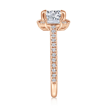 14K Pink Gold Diamond Engagement Ring